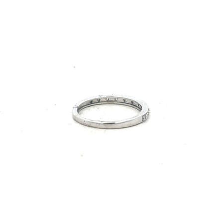 9ct white gold diamond ring in size J1/2, featuring sparkling diamonds and a sleek band, unbranded jewelry.