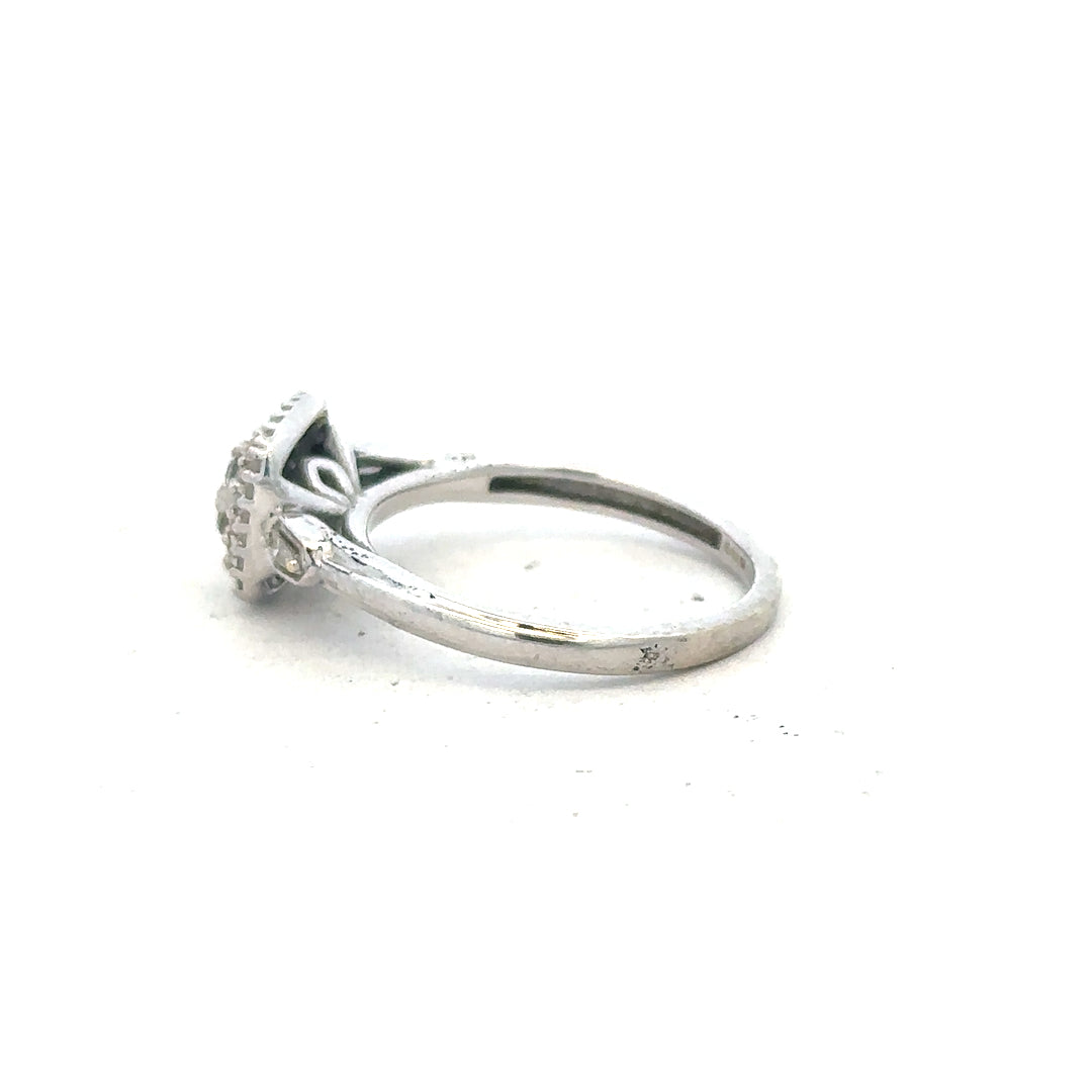 9ct white gold diamond ring size K featuring a sparkling diamond set in a sleek band.