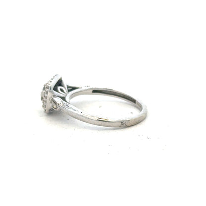 9ct white gold diamond ring size K featuring a sparkling diamond set in a sleek band.
