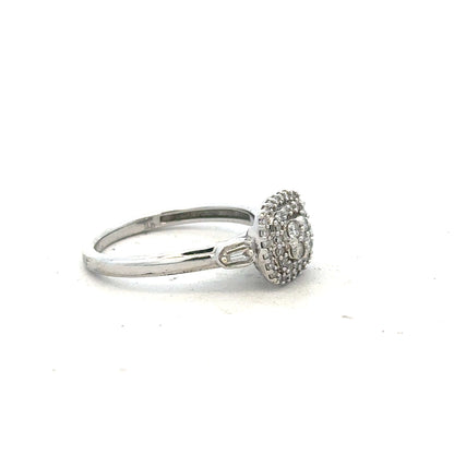 9ct white gold diamond ring in size K, featuring a sparkling diamond setting and a sleek, elegant design.