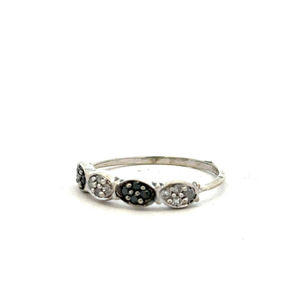 9ct white gold diamond ring size K1/2 with sparkling diamonds, showcasing a delicate and elegant jewelry piece.