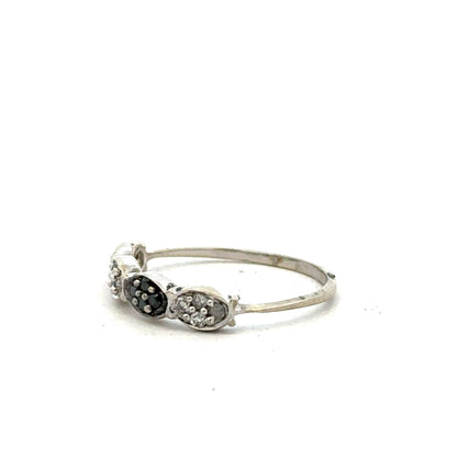 9ct white gold diamond ring size K1/2, crafted with sparkling diamonds and a sleek band design.