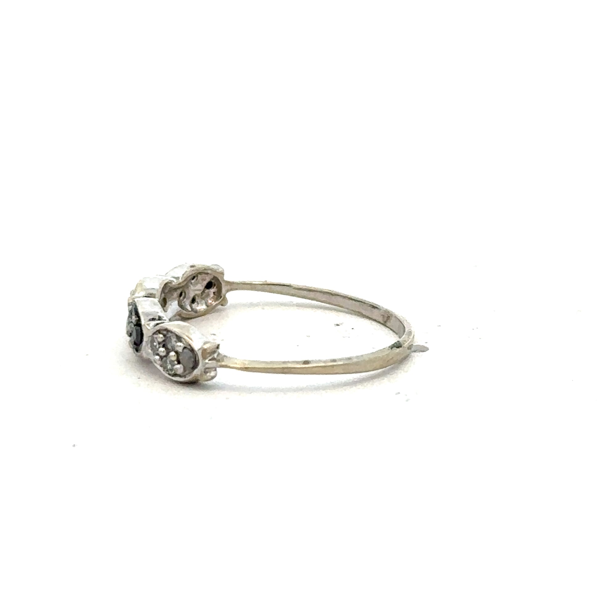 9ct white gold diamond ring in size K1/2, featuring a sparkling diamond setting and a sleek, elegant band.