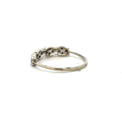 9ct white gold diamond ring size K1/2, elegant jewelry with sparkling diamonds, unbranded.