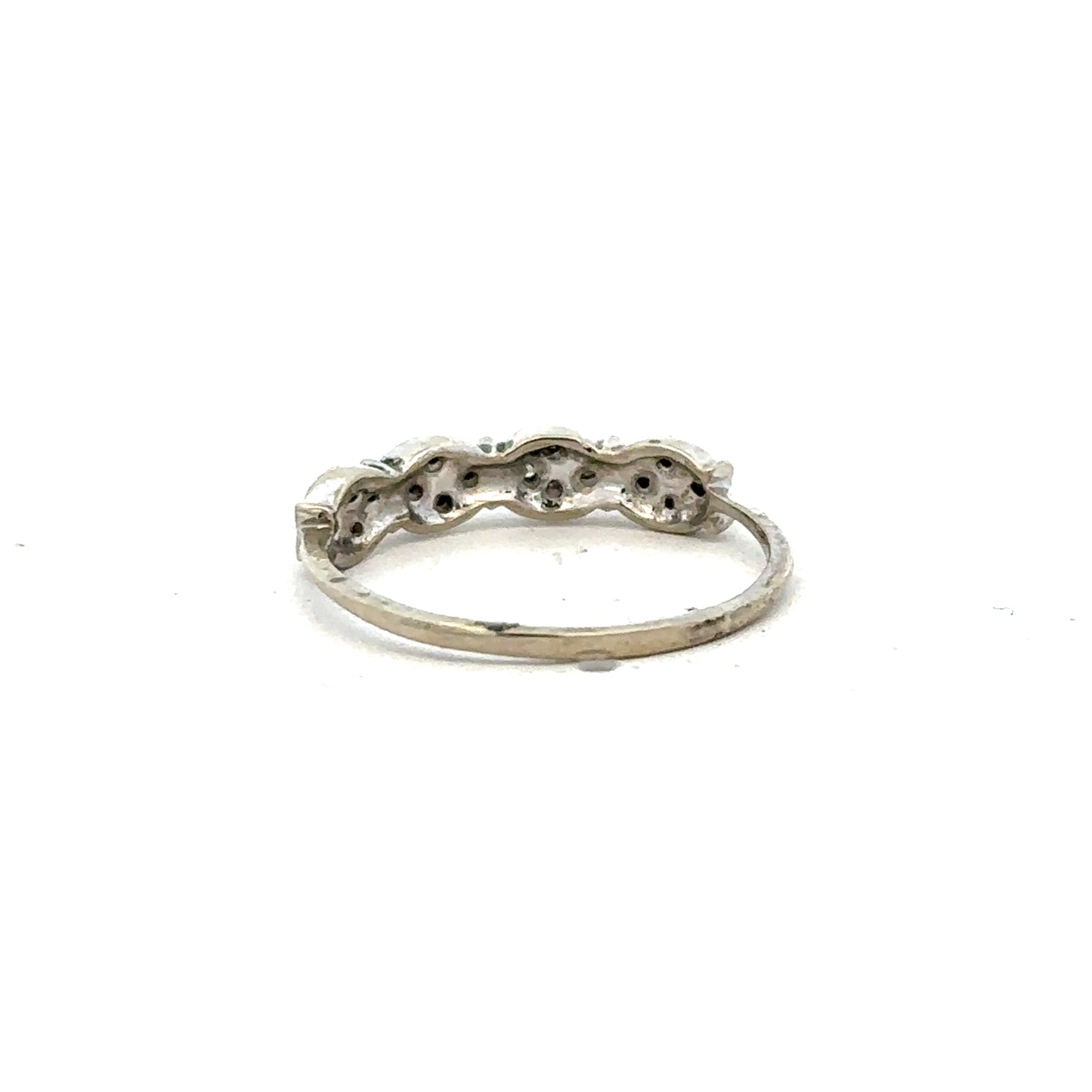 9ct white gold diamond ring size K1/2 showing a elegant band with sparkling diamonds, unbranded jewelry for women.