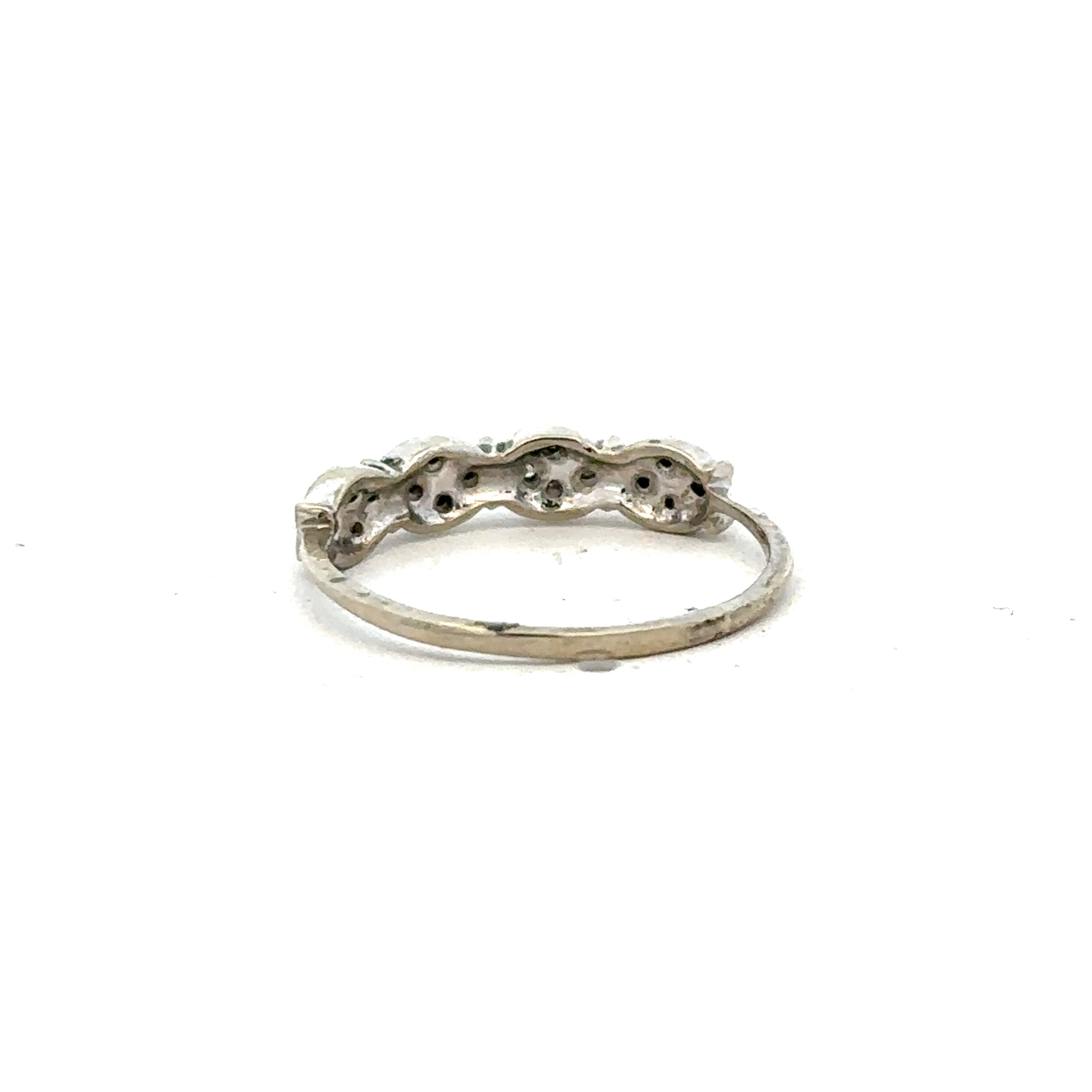 9ct white gold diamond ring size K1/2 showing a elegant band with sparkling diamonds, unbranded jewelry for women.