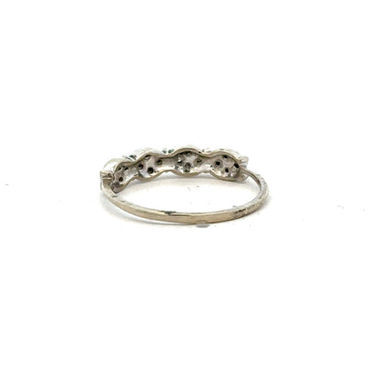 9ct white gold diamond ring size K1/2 showing a elegant band with sparkling diamonds, unbranded jewelry for women.