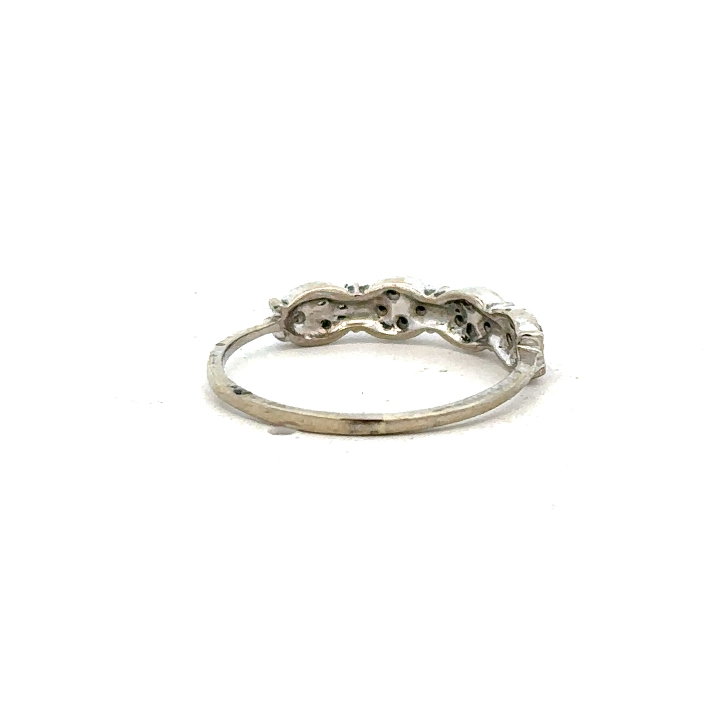 9ct white gold diamond ring in size K1/2 with sparkling diamonds, unbranded jewelry accessory.
