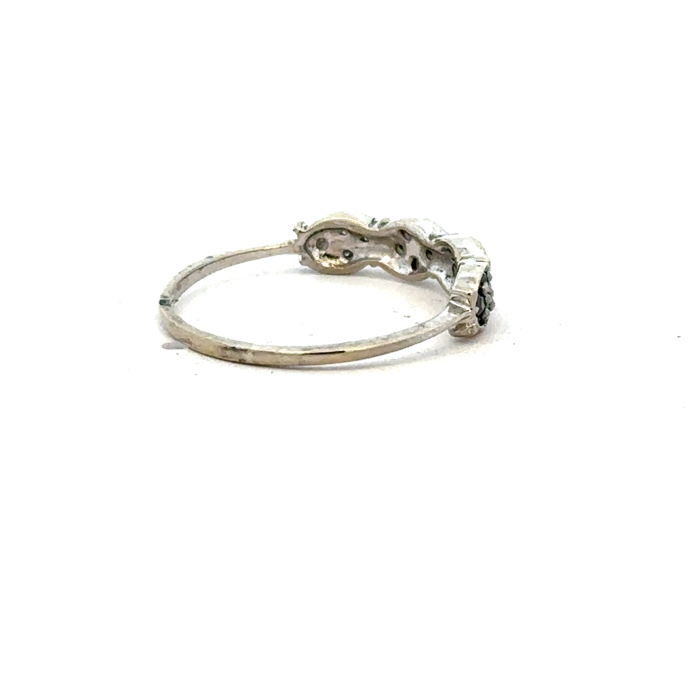 9ct white gold diamond ring size K1/2 with sparkling diamonds, unbranded, showcasing a detailed close-up of the elegant jewelry.