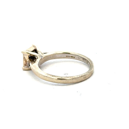 9ct white gold diamond ring in size L1/2 with sparkling diamonds, showcasing elegant jewelry design.