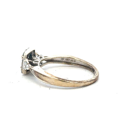 9ct white gold diamond ring size N with sparkling diamonds, unbranded, weighing 2.3 grams. Elegant jewelry for special occasions.