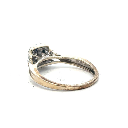 9ct white gold diamond ring size N with sparkling diamonds, unbranded, weighing 2.3g, shown on a plain background.