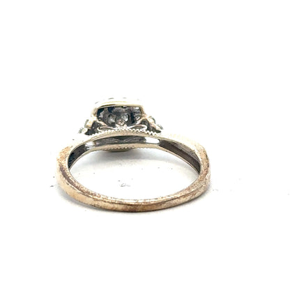 9ct white gold diamond ring in size N with 2.3g, featuring a sparkling diamond setting and a sleek, elegant design.