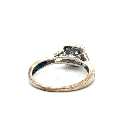 9ct white gold diamond ring in size N with a sparkling diamond setting, weighing 2.3 grams, unbranded jewelry accessory.