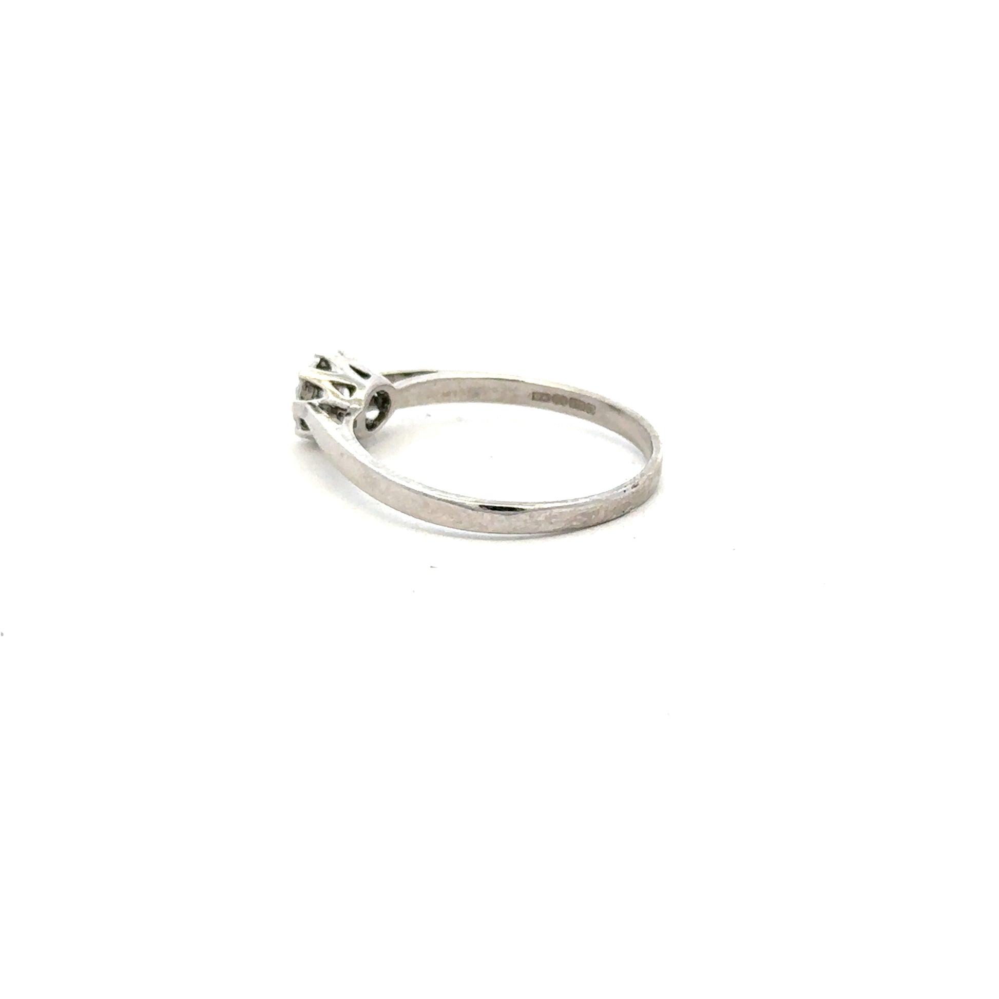 9ct white gold diamond ring in size N featuring a sparkling diamond setting, unbranded elegant jewelry piece.