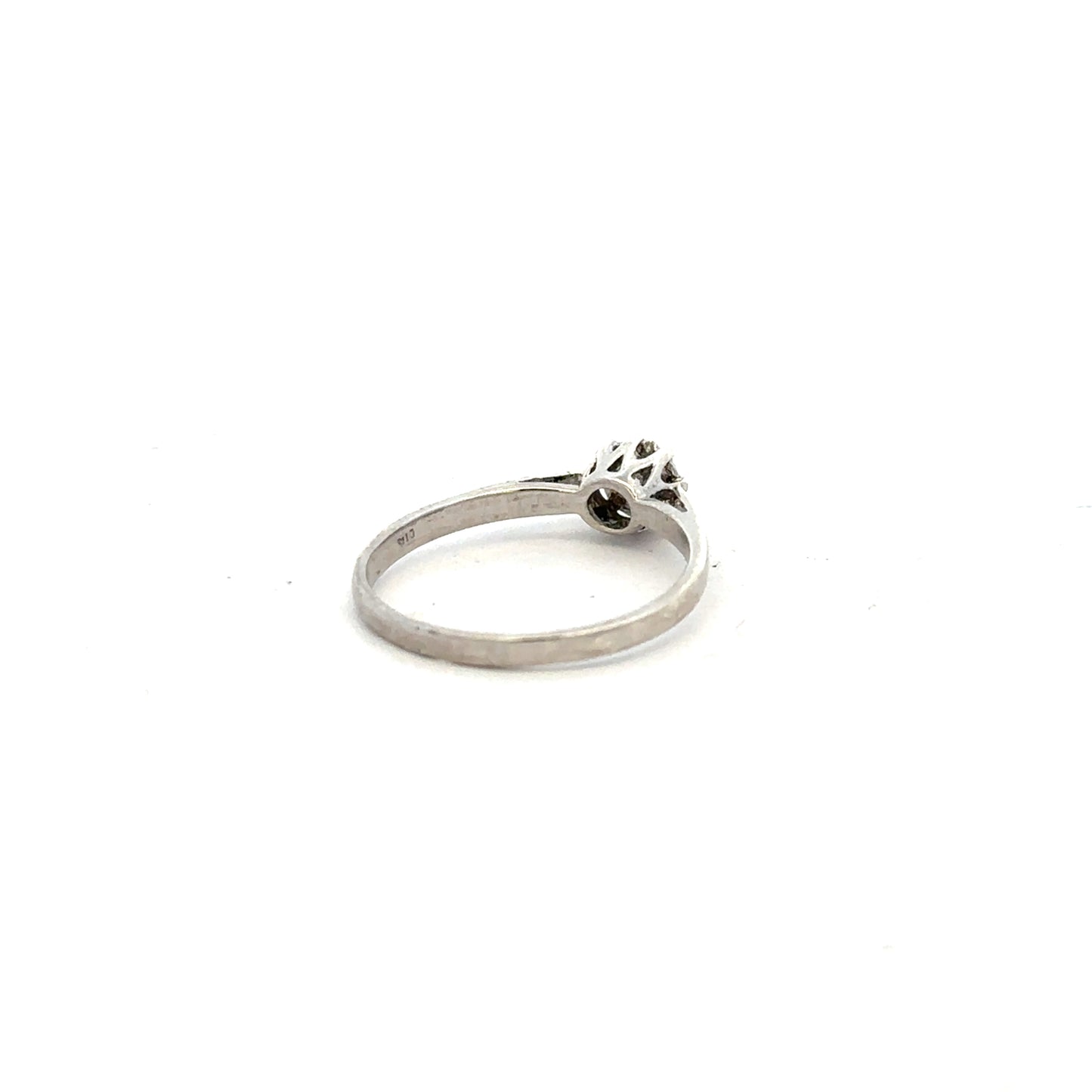 9ct white gold diamond ring size N with sparkling diamonds, showcasing elegant craftsmanship and a classic design.