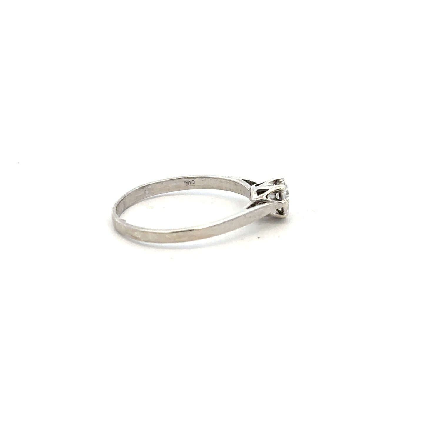 9ct white gold diamond ring size N with sparkling diamonds, featuring a sleek band design.