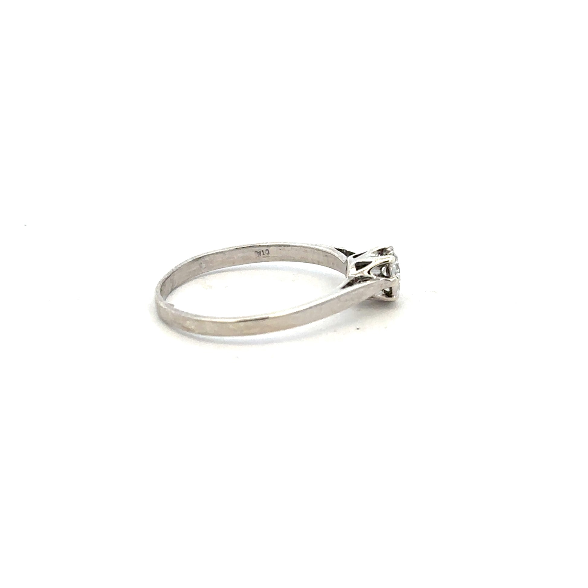 9ct white gold diamond ring size N with sparkling diamonds, featuring a sleek band design.