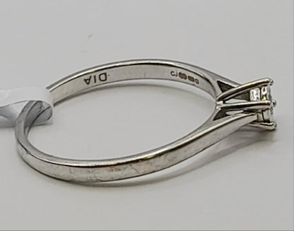 9ct white gold diamond ring in size N featuring sparkling diamonds, unbranded jewelry piece with elegant design.