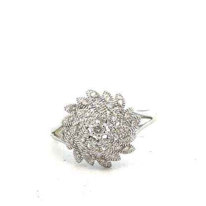 9ct white gold diamond ring in size N, featuring a sparkling diamond setting on a sleek band.