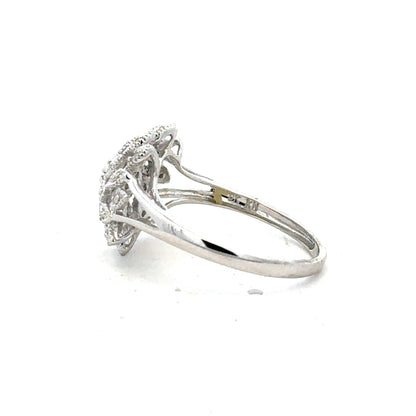 9ct white gold diamond ring in size N featuring a sparkling central diamond and elegant band design.