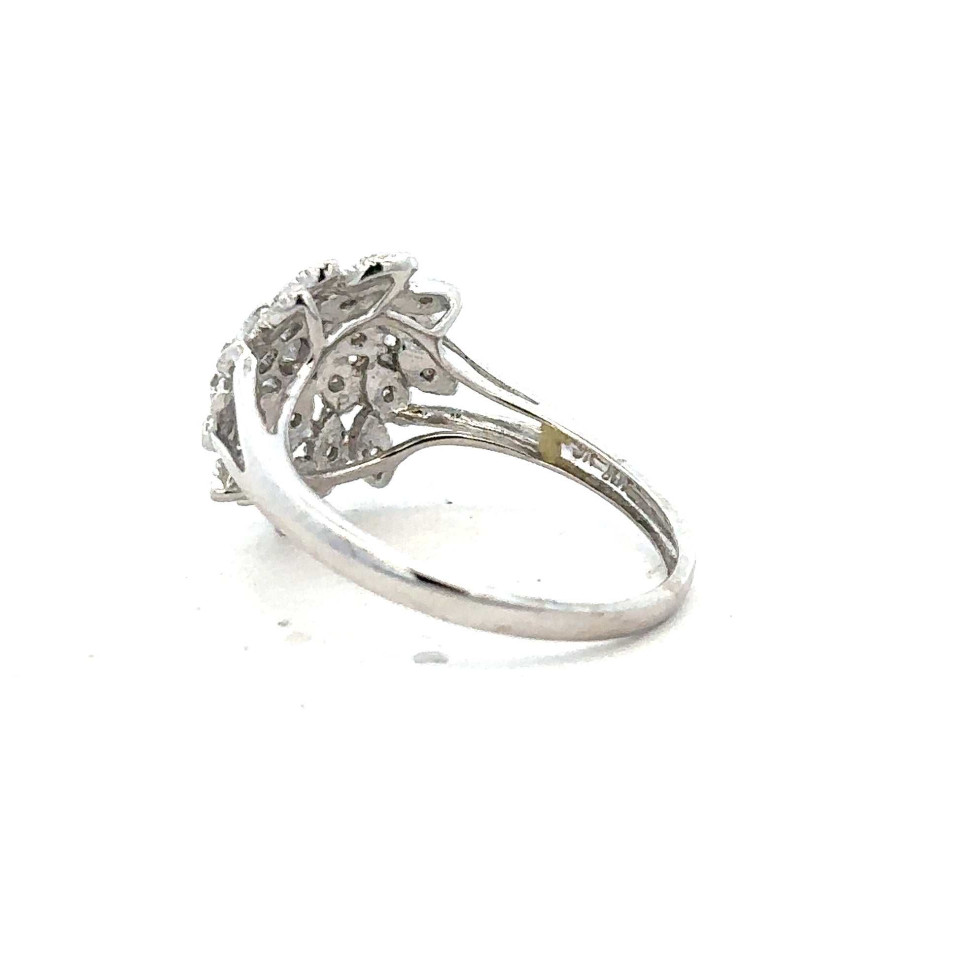 9ct white gold diamond ring in size N with a sparkling central diamond, unbranded jewelry featuring elegant craftsmanship.