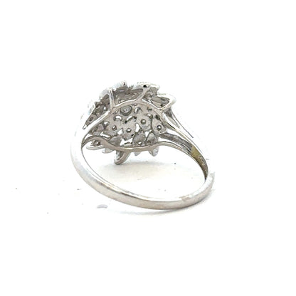 9ct white gold diamond ring in size N with sparkling stones, featuring a sleek and elegant design.