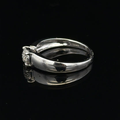 9ct white gold diamond ring in size N1/2 with sparkling diamonds, featuring a sleek, elegant design.