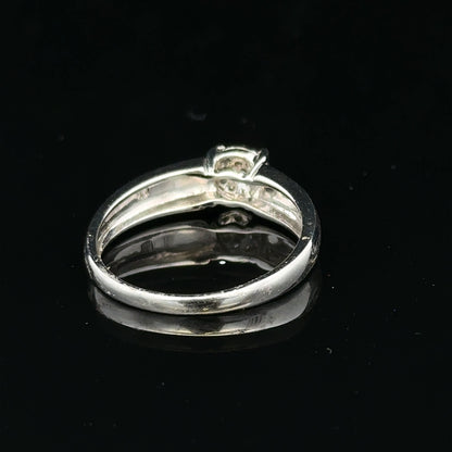 9ct white gold diamond ring in size N1/2 with sparkling diamonds, showcasing elegant jewelry craftsmanship.