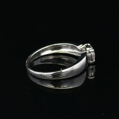 9ct white gold diamond ring in size N1/2 with sparkling diamonds, showcasing elegant jewelry craftsmanship.