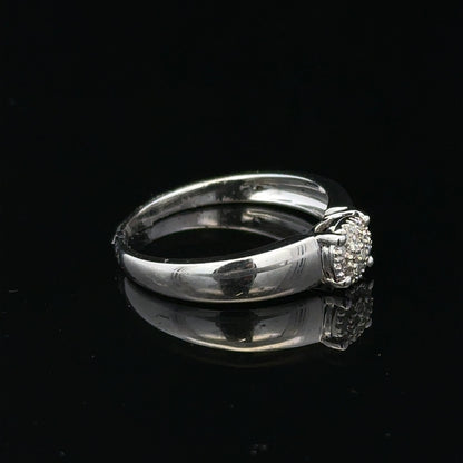 9ct white gold diamond ring in size N1/2, featuring a sparkling diamond setting, unbranded jewelry piece.