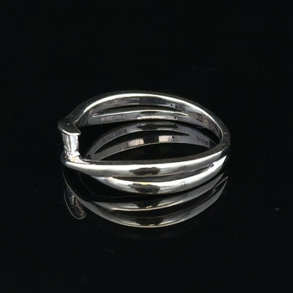 9ct white gold diamond ring in size O with a simple, elegant design featuring sparkling diamonds.
