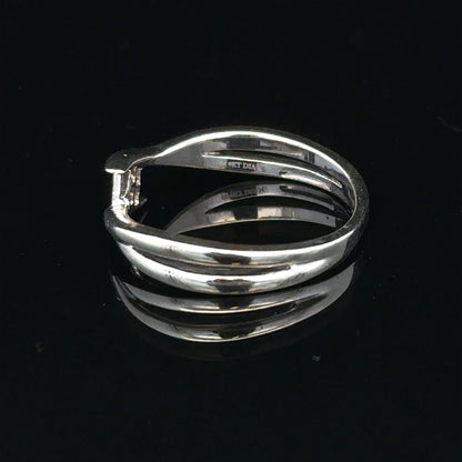 9ct white gold diamond ring in size O with a sparkling diamond, featuring a sleek and elegant design.