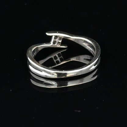 9ct white gold diamond ring in size O with a sparkling diamond solitaire, elegant jewelry piece.