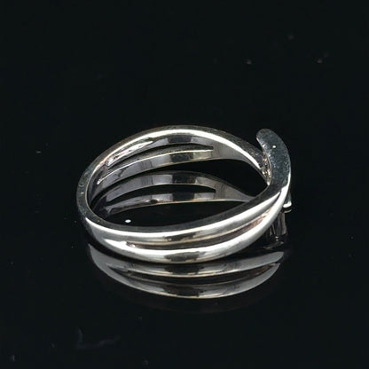9ct white gold diamond ring in size O with a sparkling central diamond and elegant band, unbranded jewelry accessory.