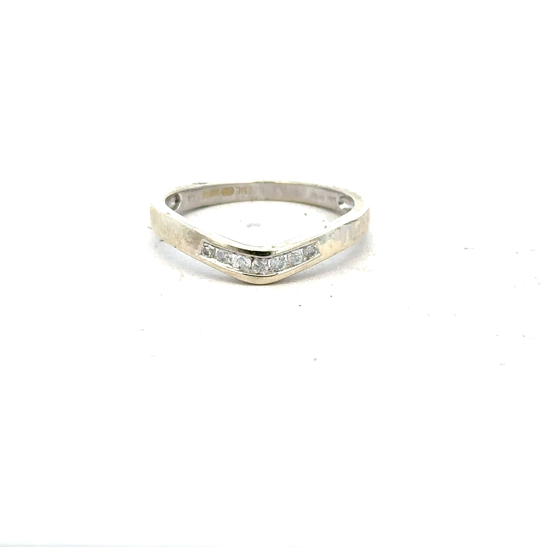 9ct white gold diamond ring size P with sparkling diamonds, unbranded jewelry showcasing elegant craftsmanship.