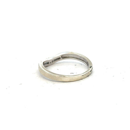 9ct white gold diamond ring in size P with sparkling diamonds, showcasing elegant jewelry craftsmanship.