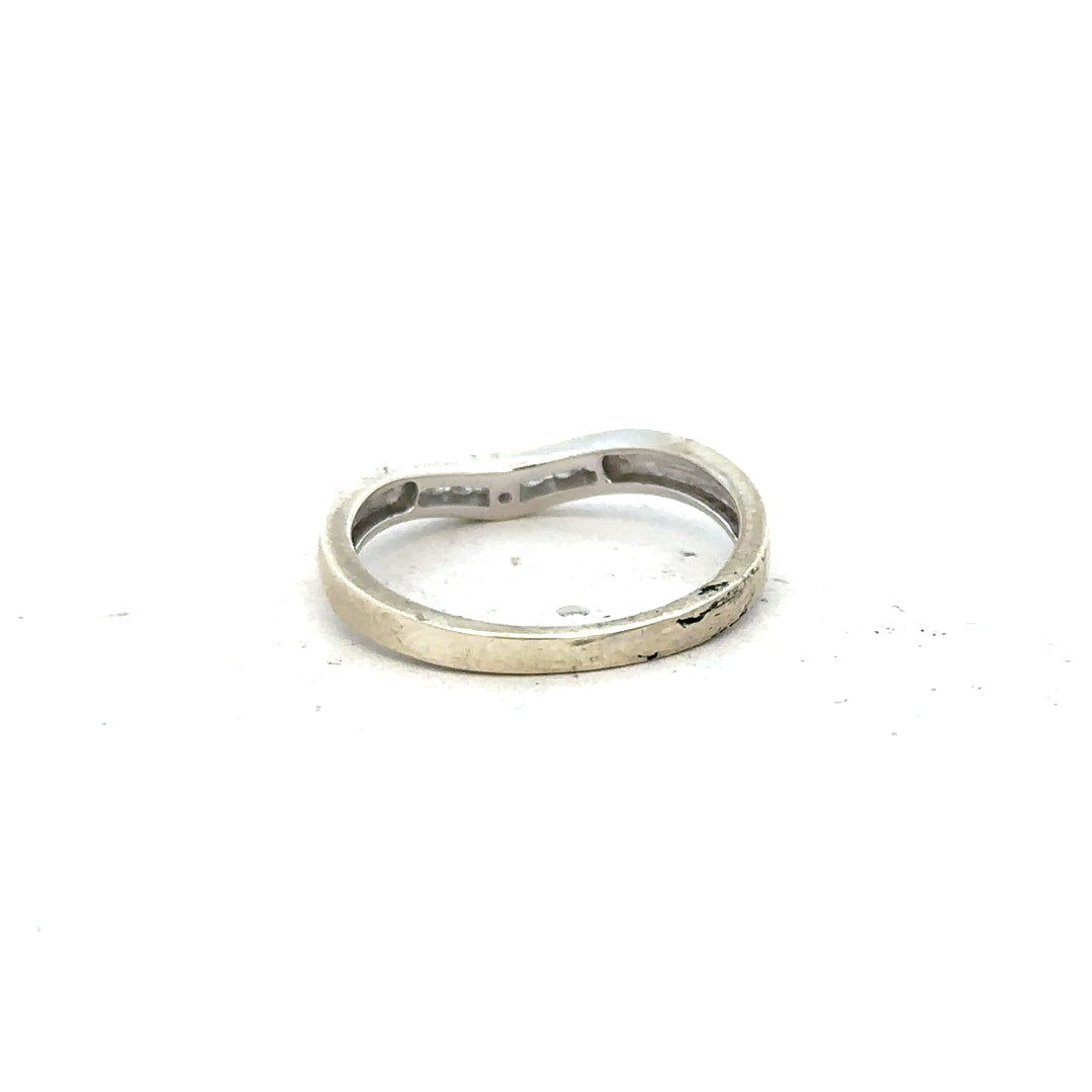 9ct white gold diamond ring in size P with sparkling diamonds, unbranded jewelry showcasing elegant craftsmanship.