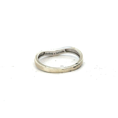 9ct white gold diamond ring in size P with sparkling diamonds, unbranded jewelry showcasing elegant craftsmanship.