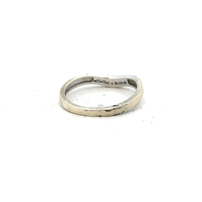9ct white gold diamond ring in size P with sparkling diamonds, unbranded jewelry perfect for elegant occasions.
