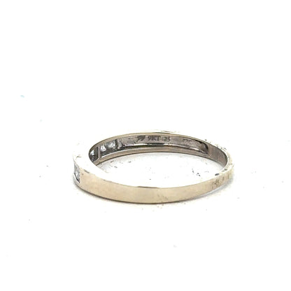 9ct white gold diamond ring in size Q with sparkling diamonds, elegant jewelry piece featuring a sleek band design.