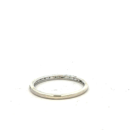 9ct white gold diamond ring in size S with sparkling diamonds, showcasing a sleek, elegant design.