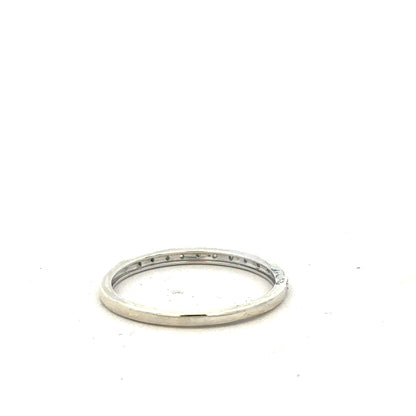 9ct white gold diamond ring in size S with sparkling diamonds, featuring a sleek, elegant design.