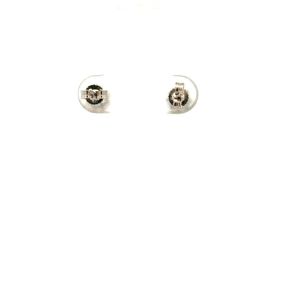 Pair of 9ct white gold earrings weighing 1.3g, featuring a classic design, unbranded, shown on a plain background.