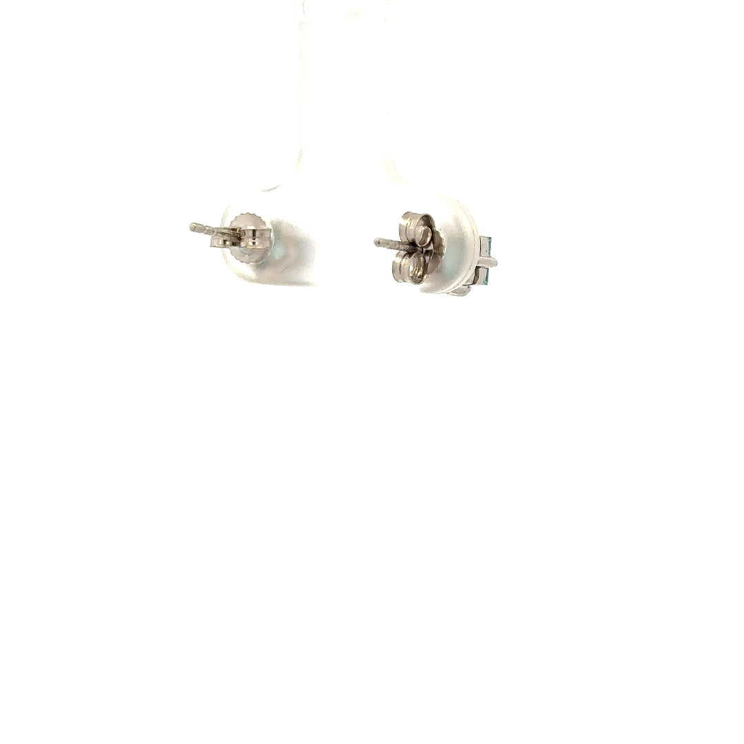 9ct white gold earrings weighing 1.3g, featuring a simple elegant design, unbranded jewelry for everyday wear.