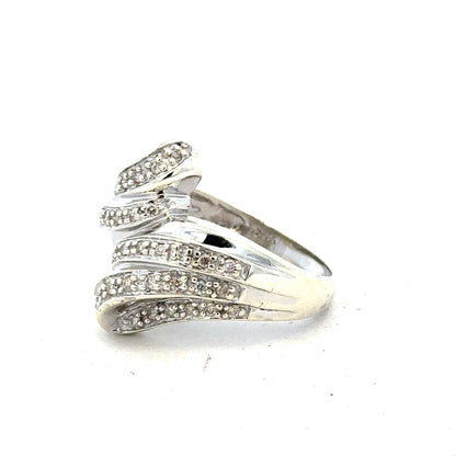 9ct white gold half-carat diamond ring in size N 1/2, featuring a sparkling diamond setting on a sleek band.