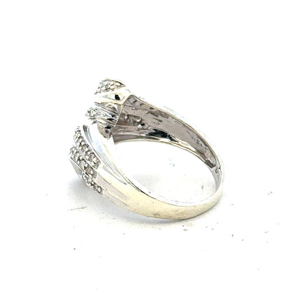 9ct white gold half carat diamond ring in size N1/2, featuring a sparkling diamond set on a sleek band.