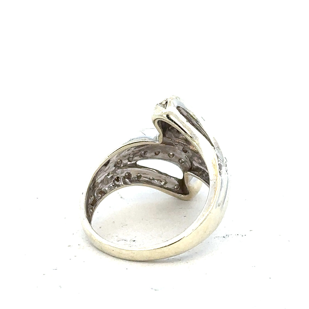 9ct white gold half-carat diamond ring in size N1/2, featuring a sparkling center stone and elegant band design.