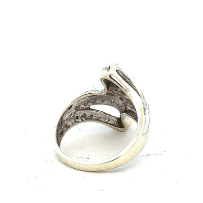 9ct white gold half-carat diamond ring in size N1/2, featuring a sparkling center stone and elegant band design.