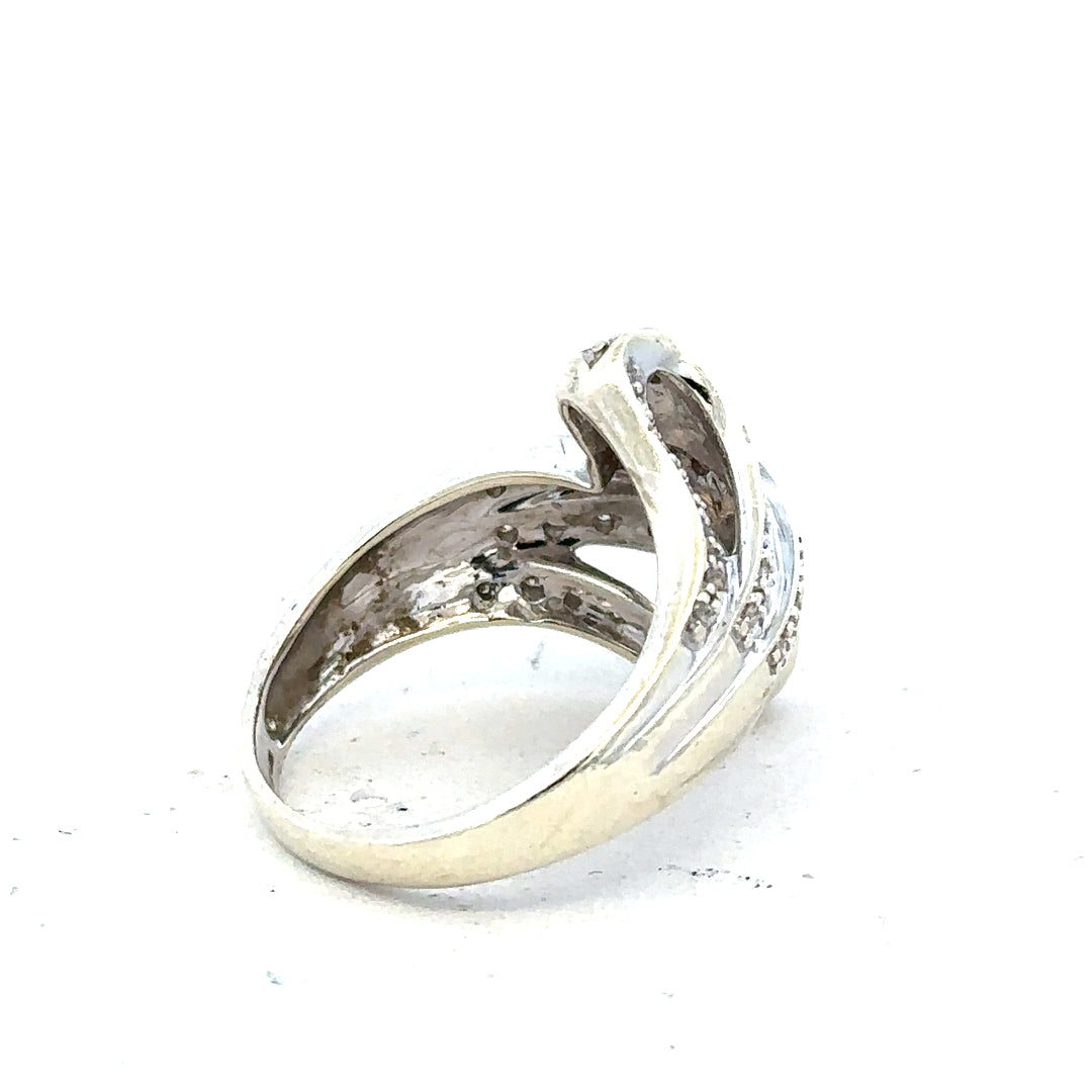 9ct white gold half-carat diamond ring with a solitaire setting, size N1/2, unbranded jewelry, elegant and sparkling design